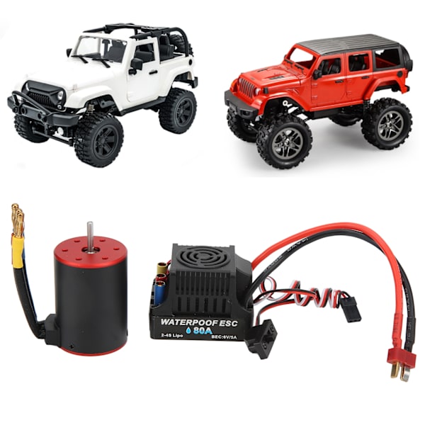 Vattentät borstlös ESC elektrisk regulator med 3900KV motorprogramkort 4 mm bananplugg hållare för 1/8 1/10 RC bil