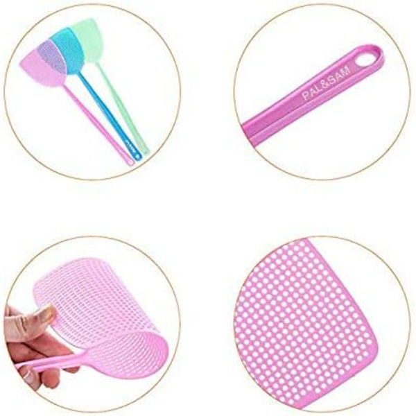 Flugfångare Stark Flexibel Manuell Flugfångare Insektsmygga Getingskadedjursbekämpning med Långt Handtag Multipack Blandade Färger Heavy Duty