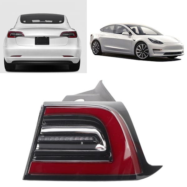 Bakre Yttre Bakljus Bromsljus Blinkerslampa Ersättning för Tesla Model 3 2017‑2020 Höger: 1077398‑00‑F