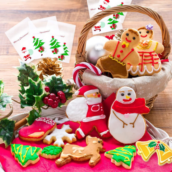 18 st Pepparkakshus Bakform Jul Rostfritt Stål 3D Tredimensionell Kakform DIY Högpunkts Bakform med Presentförpackning 18 st