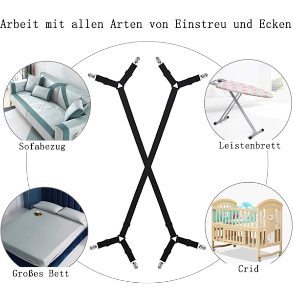 Elastisk lakansspännare lakansspännare svart, 2 stycken