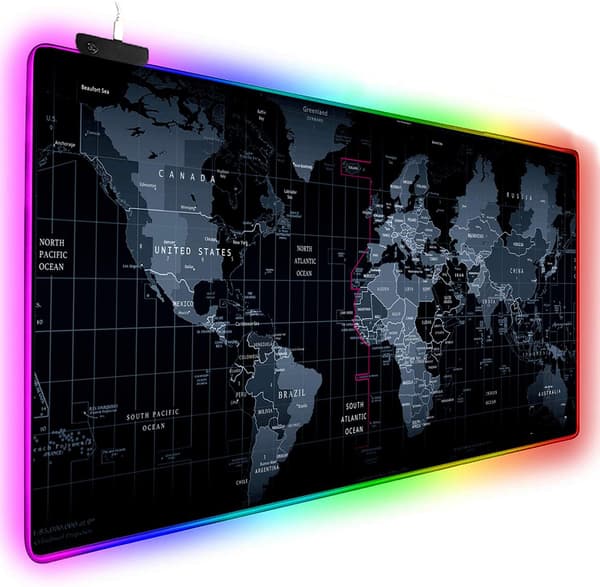 Chroma Tilpassbar Lysende Musematte, Plug and Play Utvidet LED Musematte for Spillentusiaster