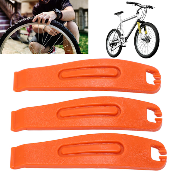3 st cykel däck spak hög styrka ergonomisk cykel däck borttagningsverktyg för landsvägscykel och mountainbike däck orange
