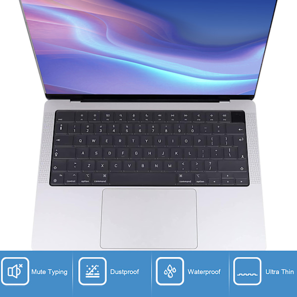 CaseBuy Premium Ultratunt tangentbordskydd för 2023 2022 2021 M3 M2 M1 Pro/Max Apple MacBook Pro 14\" 16\" Modell A2442 A2779 A2918 A2485 A2780 A2991 EU