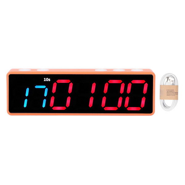 Fitness Timer Klocka Stor LED Digital Anti-Vertigo Display Träning Intervall Timer för Hem Garage Skola Blå och Röd