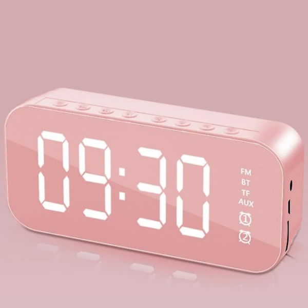 Bluetooth-högtalar väckarklocka - rosa
