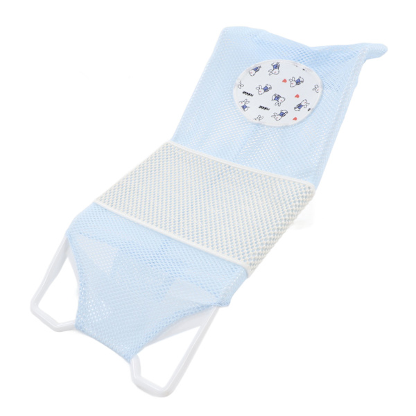 Baby Mesh Badkudde Pad Söt Cartoon Säker Ergonomisk Nyfödd Badkar Stöd Nätmatta för Hem Himmelblå