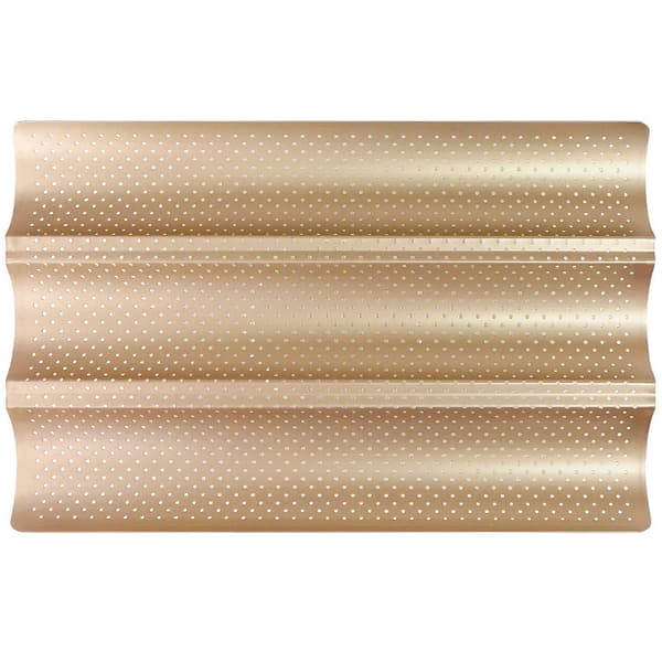 Franskbrødform for baking, perforert design og matsikkert materiale brødform med jevn baking karbonstålkonstruksjon, lang non-stick form