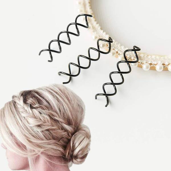 343PCS Bobby Pins Set, 100 U-formade hårnålar, 100 vågiga hårklämmor, 140 elastiska hårband och 3 spiralhårnålar, hårklämmor stylingnålar set för