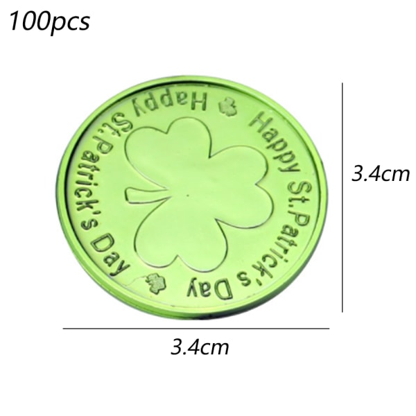 St. Patrick's Lucky Coins Plastklövermynt för fest