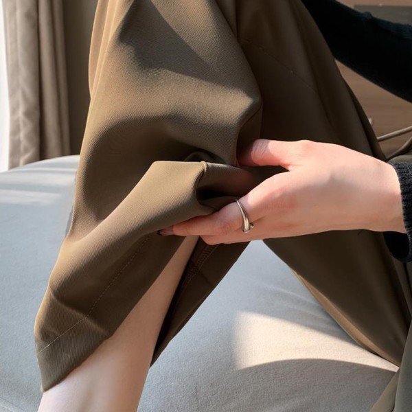 Palazzo-byxor för kvinnor, delade elastiska högmidjade casual vida