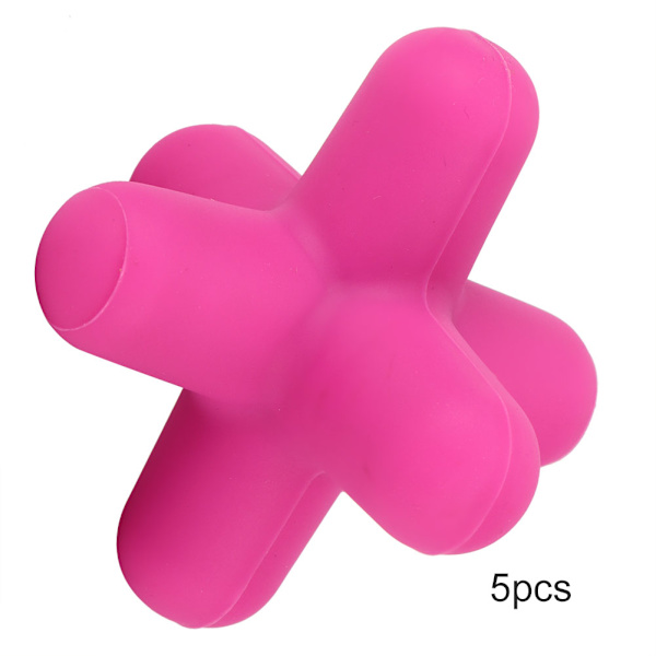 5 st silikonproppar för vinflaskor, läckagesäkra vinflaskeproppar, dekorativa flaskproppar (rosa)