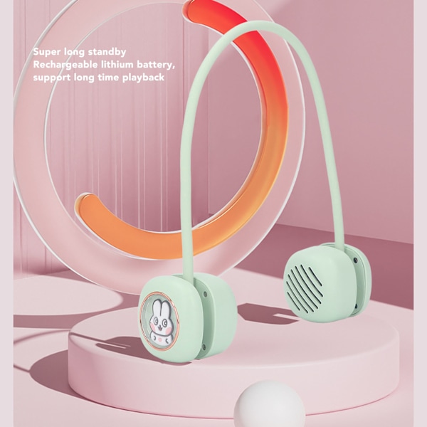 Hängande nack Bluetooth-högtalare trådlös fashionabel bärbar lätt minihögtalare med LED-ljus för utomhusljus grön