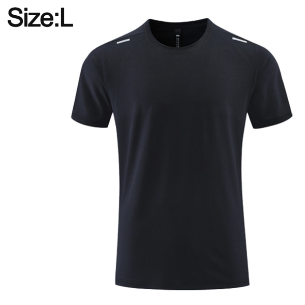 Svarta träningströjor för män Quick Dry Performance Kortärmad