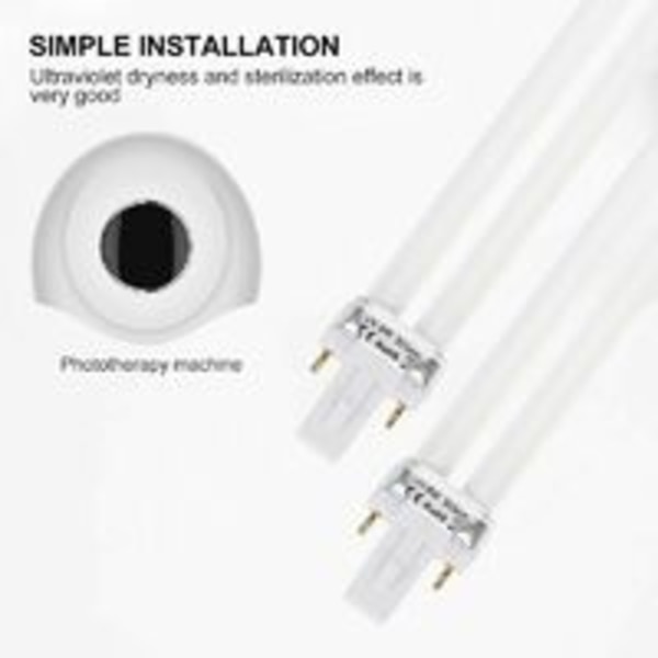 --4 st U-formade ersättningslampor 9W 365nm UV-ljusrör för hem UV-lampa nagelkonst DIY
