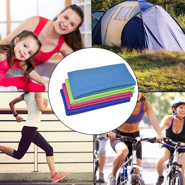 Fitness Handduk Set om 4 St Omedelbar Kall Kylhanddukar 30 x 80 cm Iskall för Varmt Väder Utomhussporter Yoga Löpning Cykling Golf Golf Camping Spel