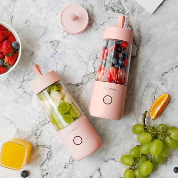 Portabel Juice Mixer, Din Ultimata Resekompis För Färska Drycker, USB-Laddning, Rostfria Stålknivar, Designad För Säker Och Problemfri Användning