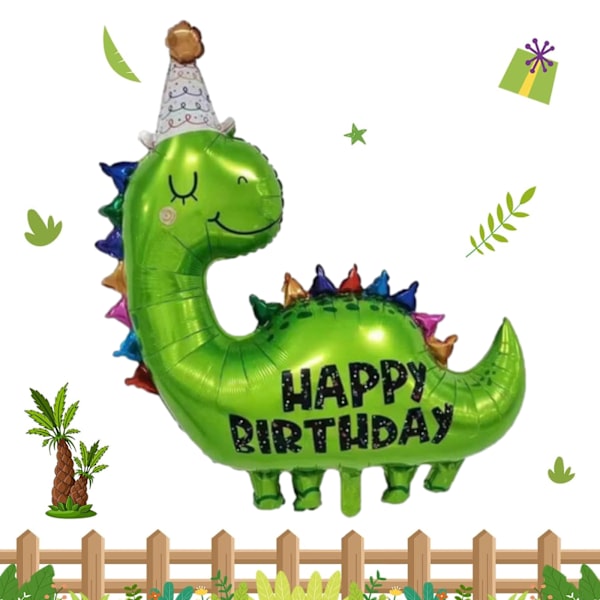 Grattis på födelsedagen dinosauriefoilballong, 1 st barns födelsedag dino ballonger dekoration, dinosauriefödelsedagsballonger för pojkar födelsedag, dino fest,