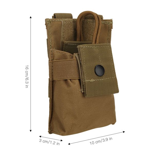 Multifunktionell Molle Radiohållare Holster Walkie Talkie Väska Påse för Tvåvägsradio (Tan )