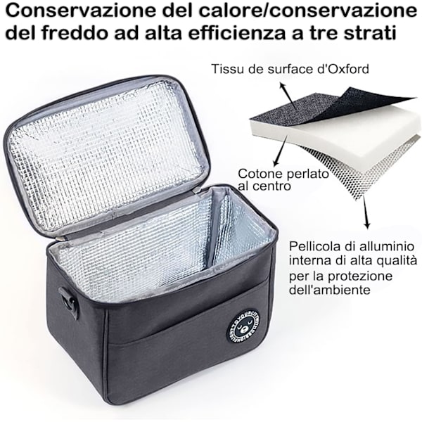 8L Lunch Bag, Herr Lunch Bag med isolering, Dam Lunch Bag med isolering, Picknickväska, Barn Lunch Bag med isolering, Isolerad Lunch Bag, Lämplig för