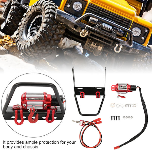 Frontstötfångare med vinsch Uppgraderingsdelar Tillbehör Passar för SCX10 1:10 RC Crawler Klätterbil
