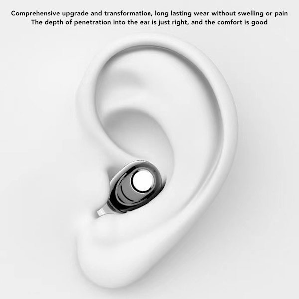 Enkel trådlös Bluetooth-hörlur Mini osynlig trådlös Bluetooth-hörlur för sportarbete Svart
