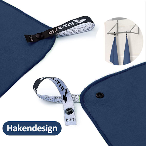 Mikrofiberhandduk, 80x40cm marinblå snabbtorkande mikrofiberhanddukar för strand gym sport handduk resehandduk strandhandduk