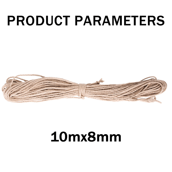 Sisalrep för DIY, tjock naturlig tvättlina 8 mm diameter 10 m längd neutral färg, kraftig stark dekorativ snöre mångsidig för hantverk