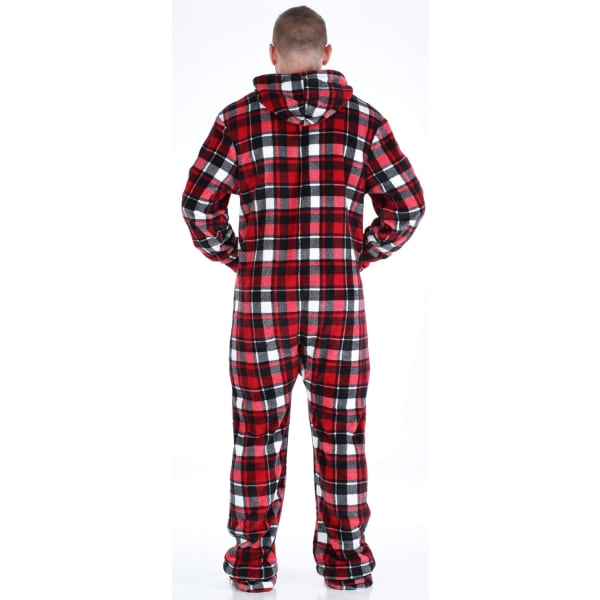 Mäns Fleece Huvtröja Footed Onesie Pyjamas