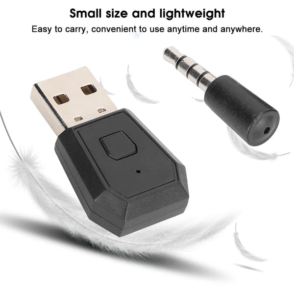 Bluetooth Dongle Adapter for PS4 PS5, Bluetooth 4.0 USB Trådløs Lydadapter Mottaker med Plug and Play Støtte A2DP HFP HSP, Trådløs Mini