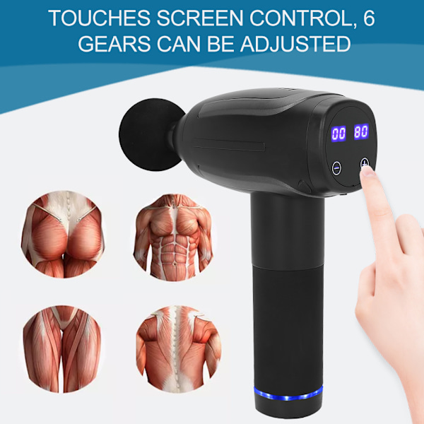 Handhållen massagepistol, tyst percussion för djup vävnadsmassage, smärtlindring för muskler i rygg, nacke, huvud, kropp, axlar, ergonomiskt designad och portabel