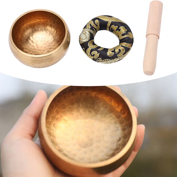 Sjungande skål bärbar nepalesisk handgjord Buddha ljudskål set sjungande skål instrument för yoga meditation ljudterapi