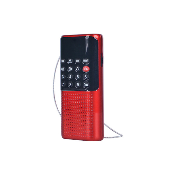 FM-radio, bärbar minihögtalare MP3-spelare (röd)