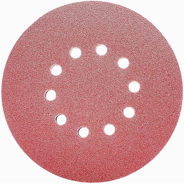 Slippappar Sandpapper 225 mm. 10 hål, 15 slippappar: 225 mm kardborreperforerade slippappar 240 korn självhäftande för giraffslip/vägg