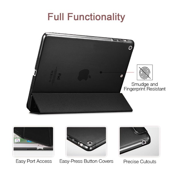 Tabletskyddsfodral, magnetiskt, kompatibelt med Apple iPad 2, svart