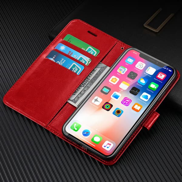 iPhone 16 Wallet Case Cover Shell Mobil Case Rød - RØD iPhone 16 RØD iPhone 16