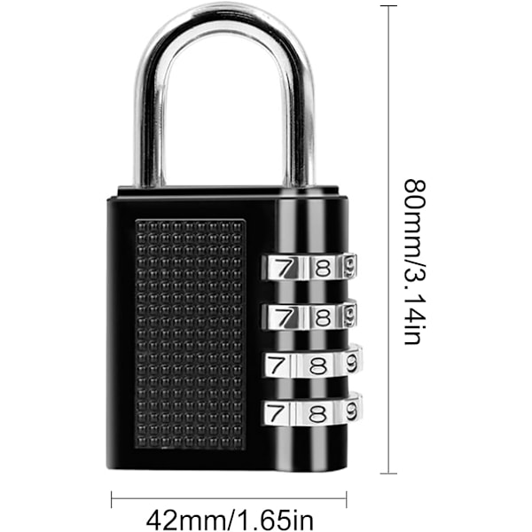 2-pack Vattentätt Kombinationshänglås med Kod för 4-siffrigt Skåp för Skola, Gym Skåp, Utomhus Kombinationslås för Skjul, Staket, Gård, Lås