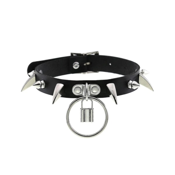 Goth Punk Spike Rivet Choker Halsband 1 st - svart