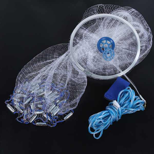 2,4M/7,9Ft Fiske Kastnät Lätt Kast Fiske Nät Stark Nylon Linje Mesh Bete Fälla