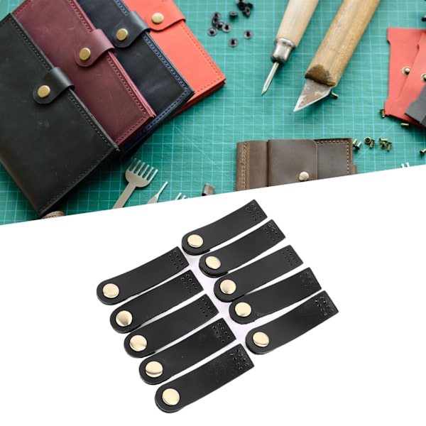10 set sy på äkta läder snäpplås DIY handcraft mjuk plånbok flik stängning för DIY hantverk handväskor resväskor svart
