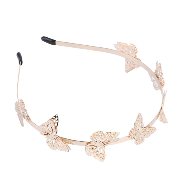Fjärilshårband, ihåligt metallhårband legering tiara huvudbonad håraccessoarer för kvinnor flickor, guld