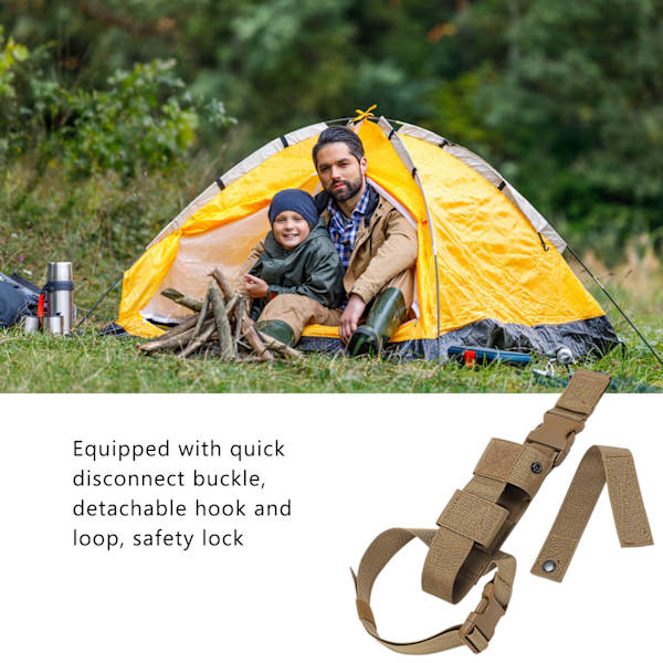 Bensinstation för vattenkokare Drop Leg Holster Molle Vattenflaska Väska Multifunktion för Utomhus Camping VandringKhaki