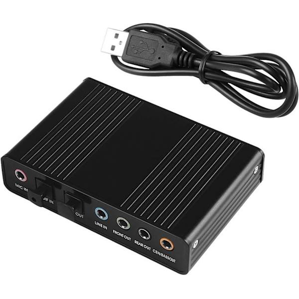 USB 2.0 Extern Ljudkort 6 Kanaler 5.1 Surround Optisk S/PDIF Ljudkort Adapter för PC Laptop Inspelning