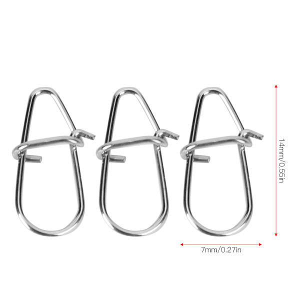Kalebastyp krokvridbar solida ringar säkerhetsspänne snabbklämma låsklämma kontakt fiskeredskap 7x14mm/0.3x0.6in