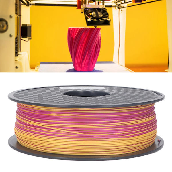 Silke Filament 1.75mm Guld och Purpurröd Glansig PLA Proppfri 3D-skrivarfilament