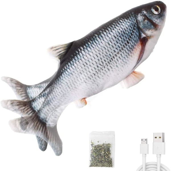 Realistisk Fisksimulering, Interaktiv Kattleksak för Innekatter med Rörelsesensor, Högkvalitativa Material, USB-laddningsbar Bittålig Plysch,