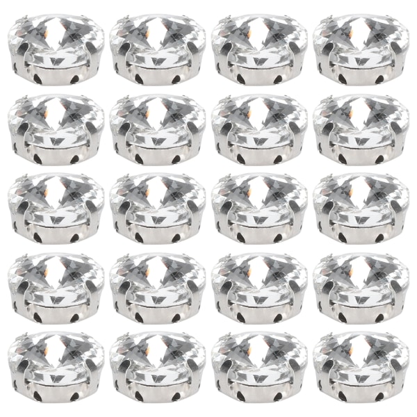 20 st klorhinestones glänsande DIY handsömnad sko dekoration kläder tillbehör (15 mm rund form)