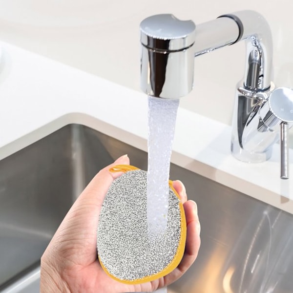2-pack dubbelsidig skål diskborste skrubbdyna svamp