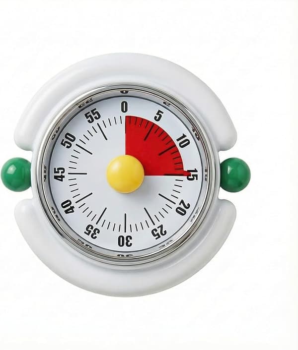 Magnetic Mechanical Kitchen Timer No Battery 60 Minute Countdown Clock for Learning, Classroom, Baking, Yoga and More