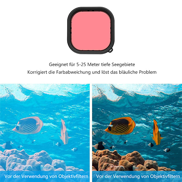 Skyddande fodral för GoPro 11/10/9 undervattensfodral med 3 filter